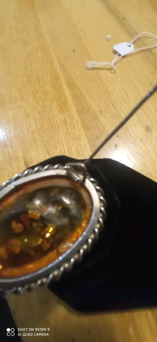 Vintage silver Baltic amber brooch - Image 4
