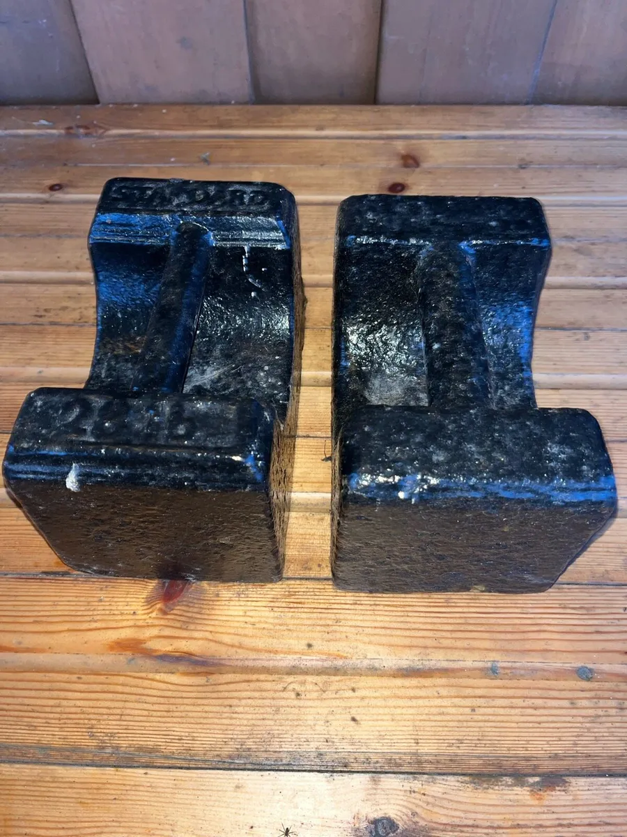 2 Vintage 28lb weights - Image 2