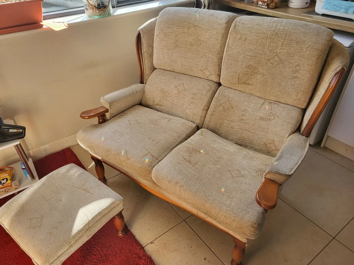 Two seater couch & Foot stool