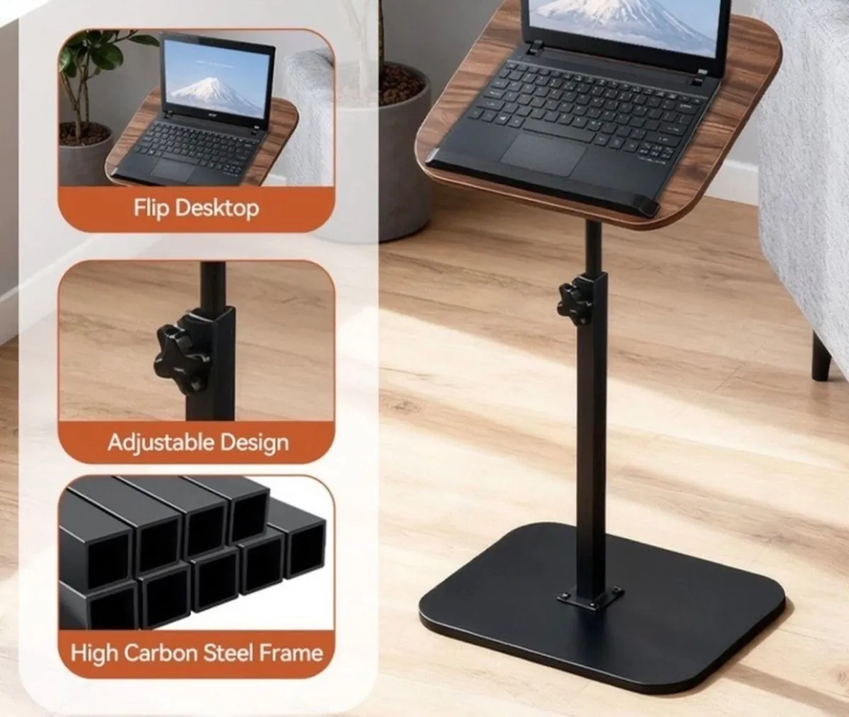 NEW C Shaped Side End Coffee Laptop Table - Image 1