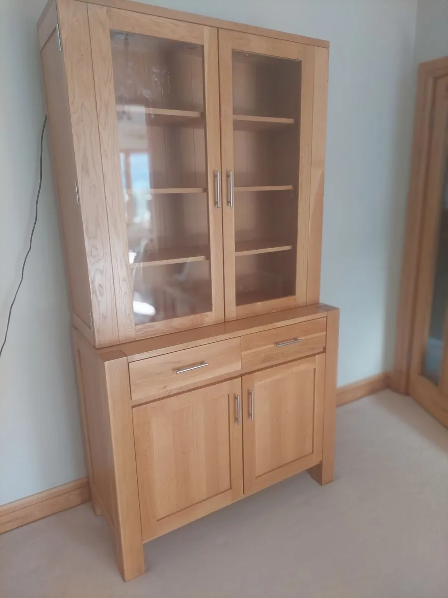 Solid Oak Bookcase / Display Cabinet - Image 1