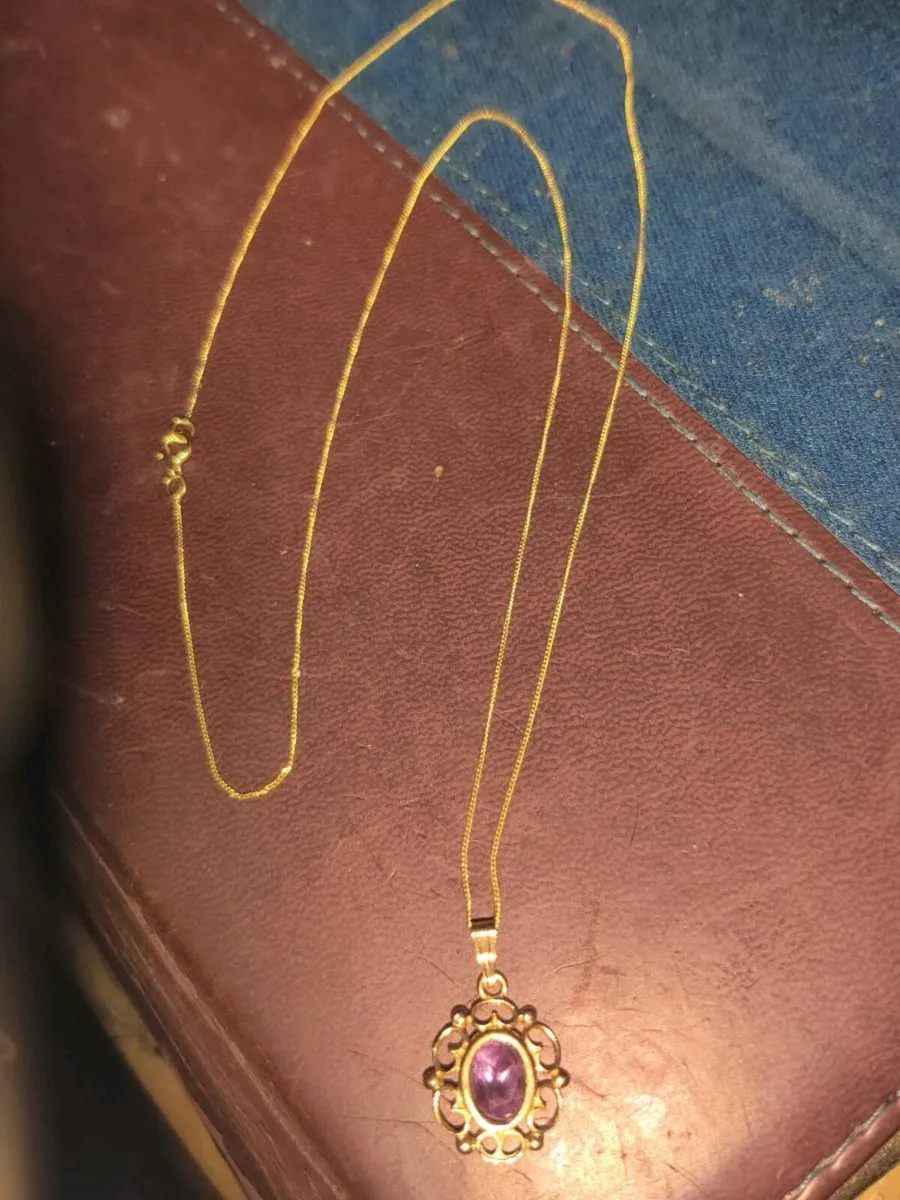 EDWARDIAN ANETHYST, 9CT THICH Gold 18"Necklace ! - Image 4