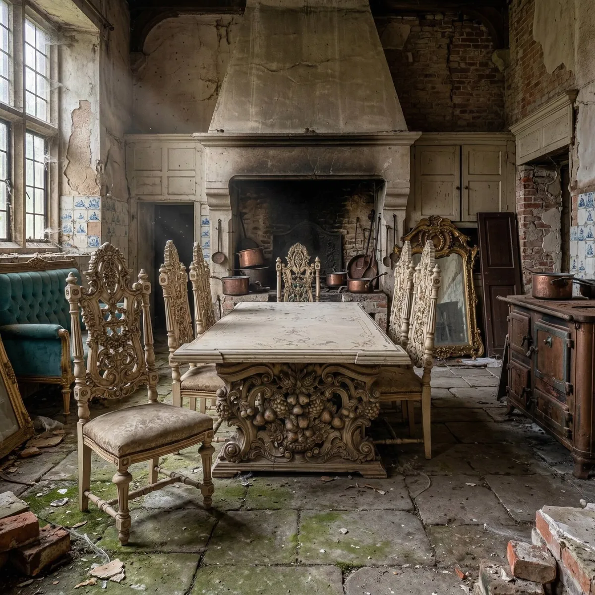 Very nice table with 8 chairs... only 6 shown here