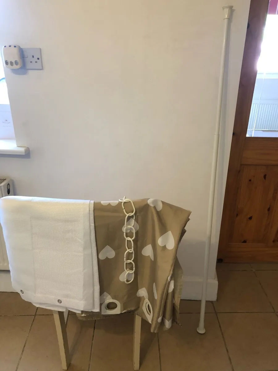 Shower curtains and rail - Image 1
