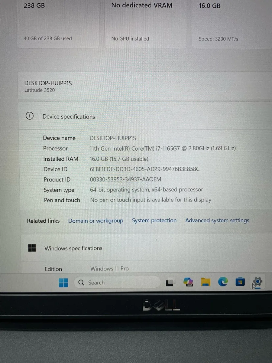 Dell i7 processor 16gb ram 256 ssd w11 - Image 4