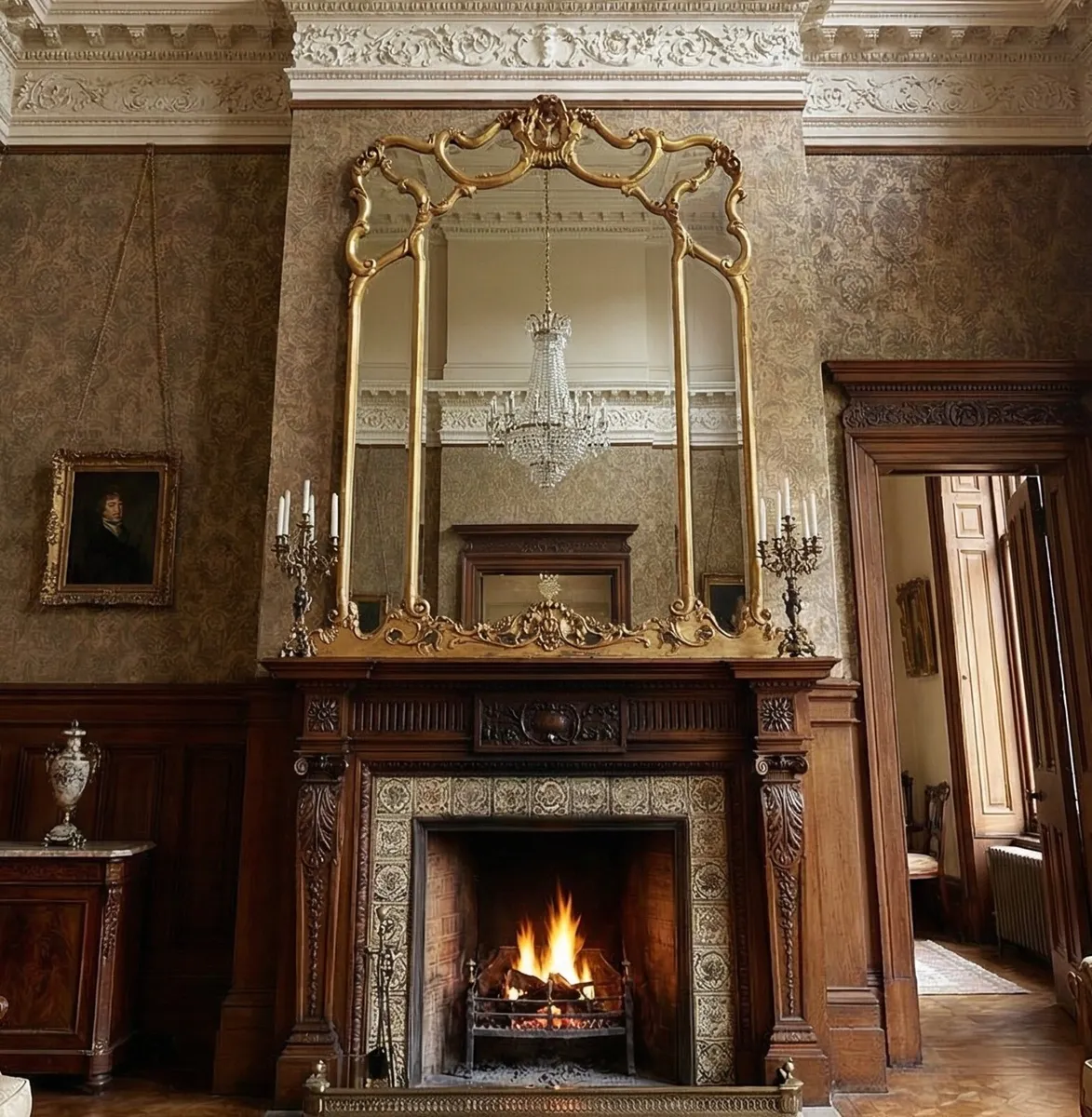 Very nice aa very old gilt framed mirror.