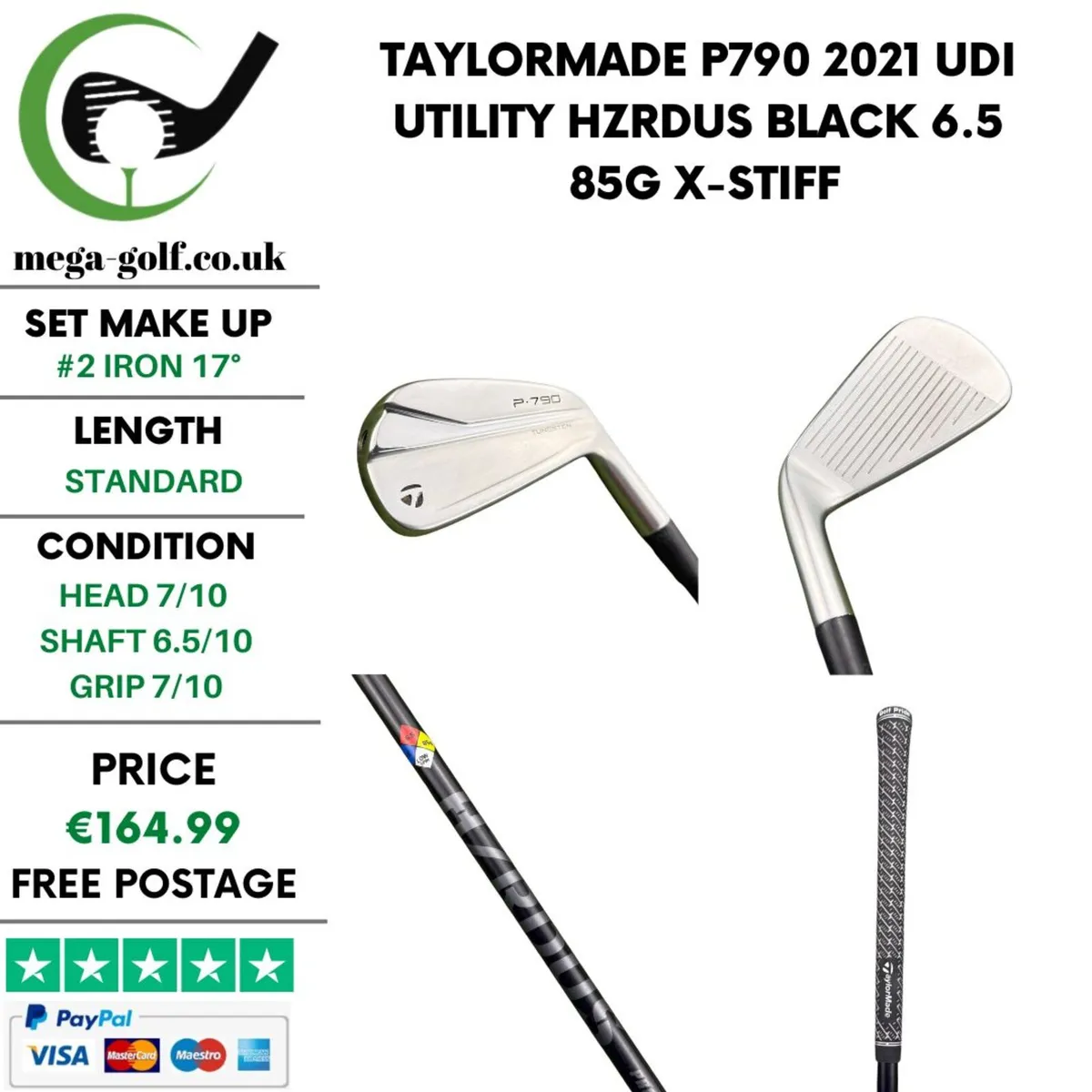 Taylormade P790 2021 UDI Utility #2 Iron 17° - Image 1