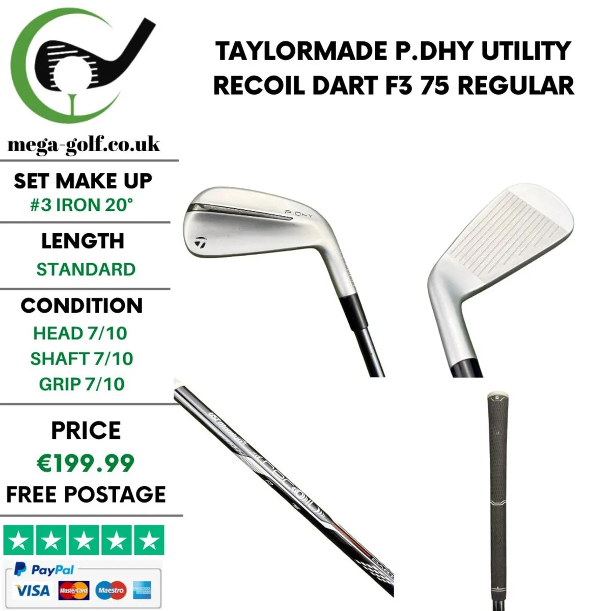Taylormade P.DHY Utility #3 Iron 20° / Regular - Image 1