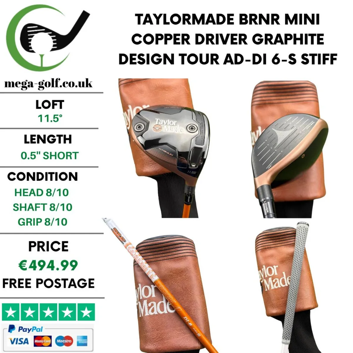 Taylormade BRNR Mini Copper Driver / 11.5° / Stiff - Image 1