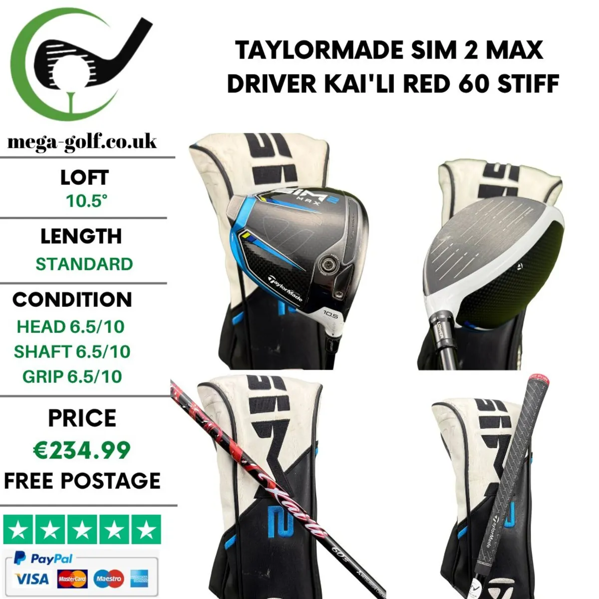 Taylormade Sim 2 Max Driver / 10.5° / Stiff - Image 1