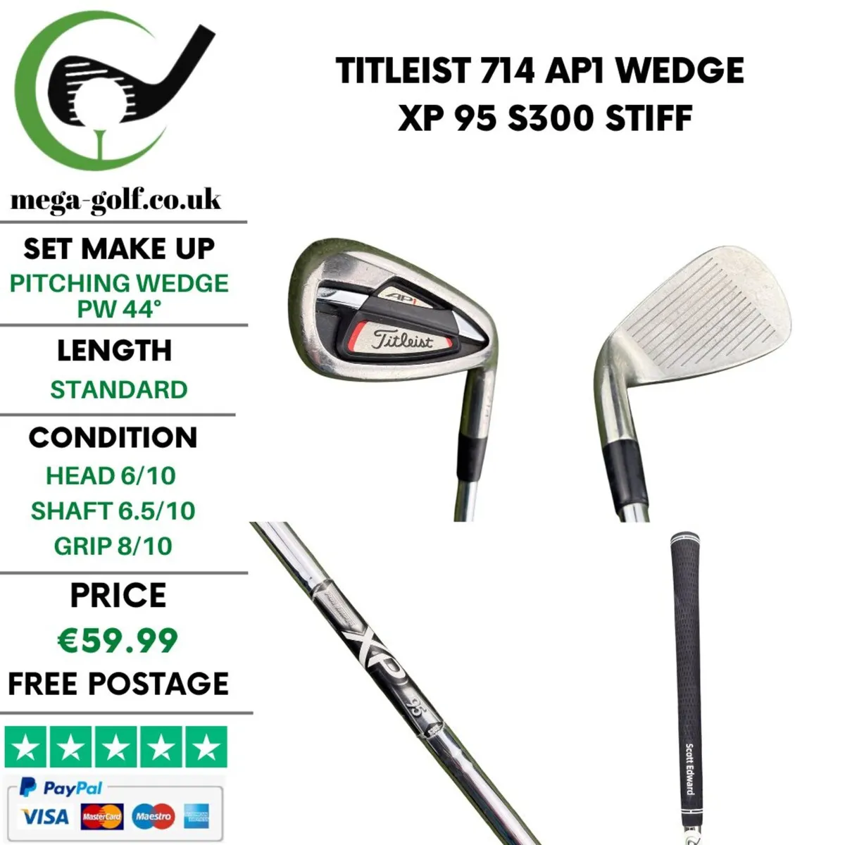 Titleist 714 AP1 Wedge Pw 44° / XP 95 S300 Stiff - Image 1