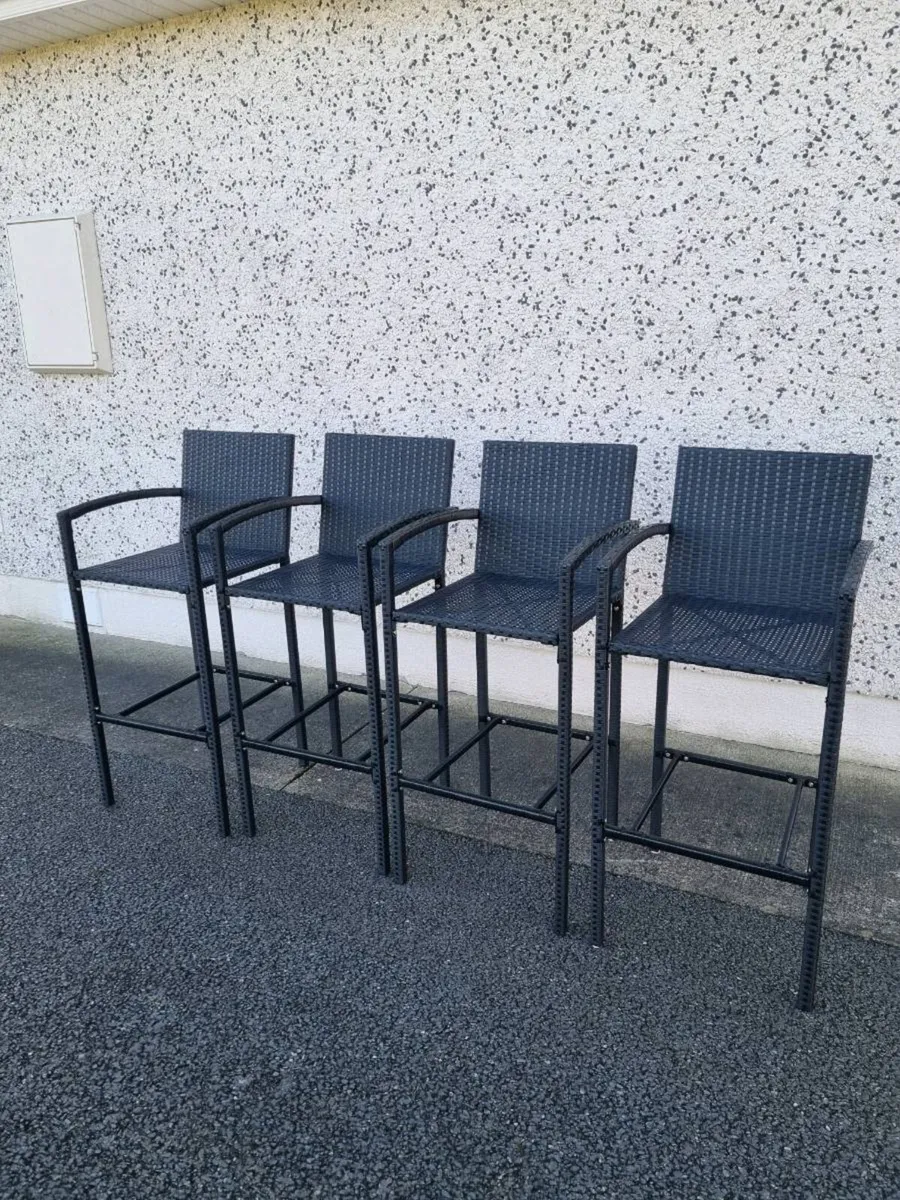 Bar Stools black rattan - Image 1