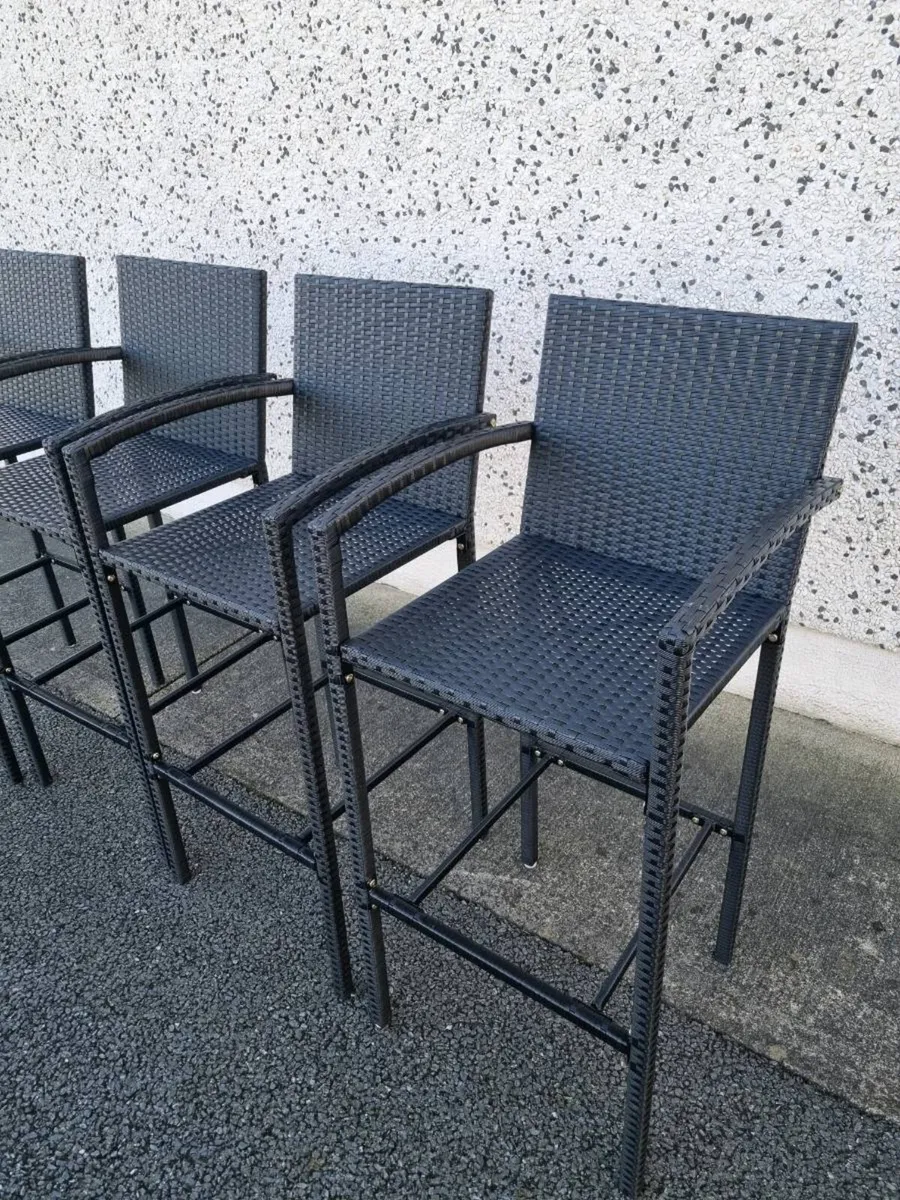 Bar Stools black rattan - Image 2