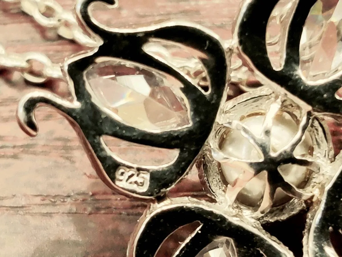 MATCHING PEARL, 925 Silver Earrings & 24"Neckkace - Image 4