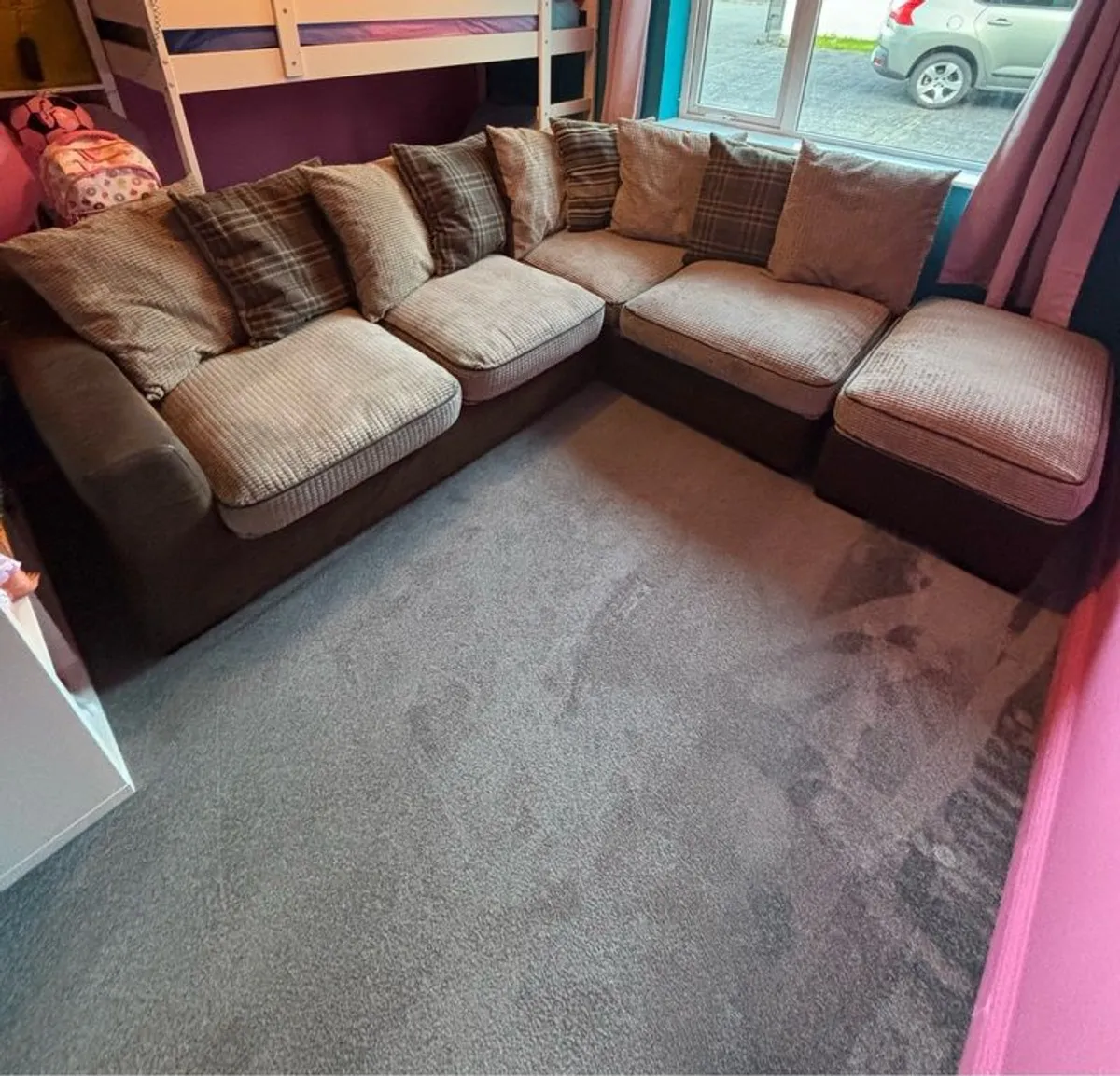 corner sofa and footstool - Image 2