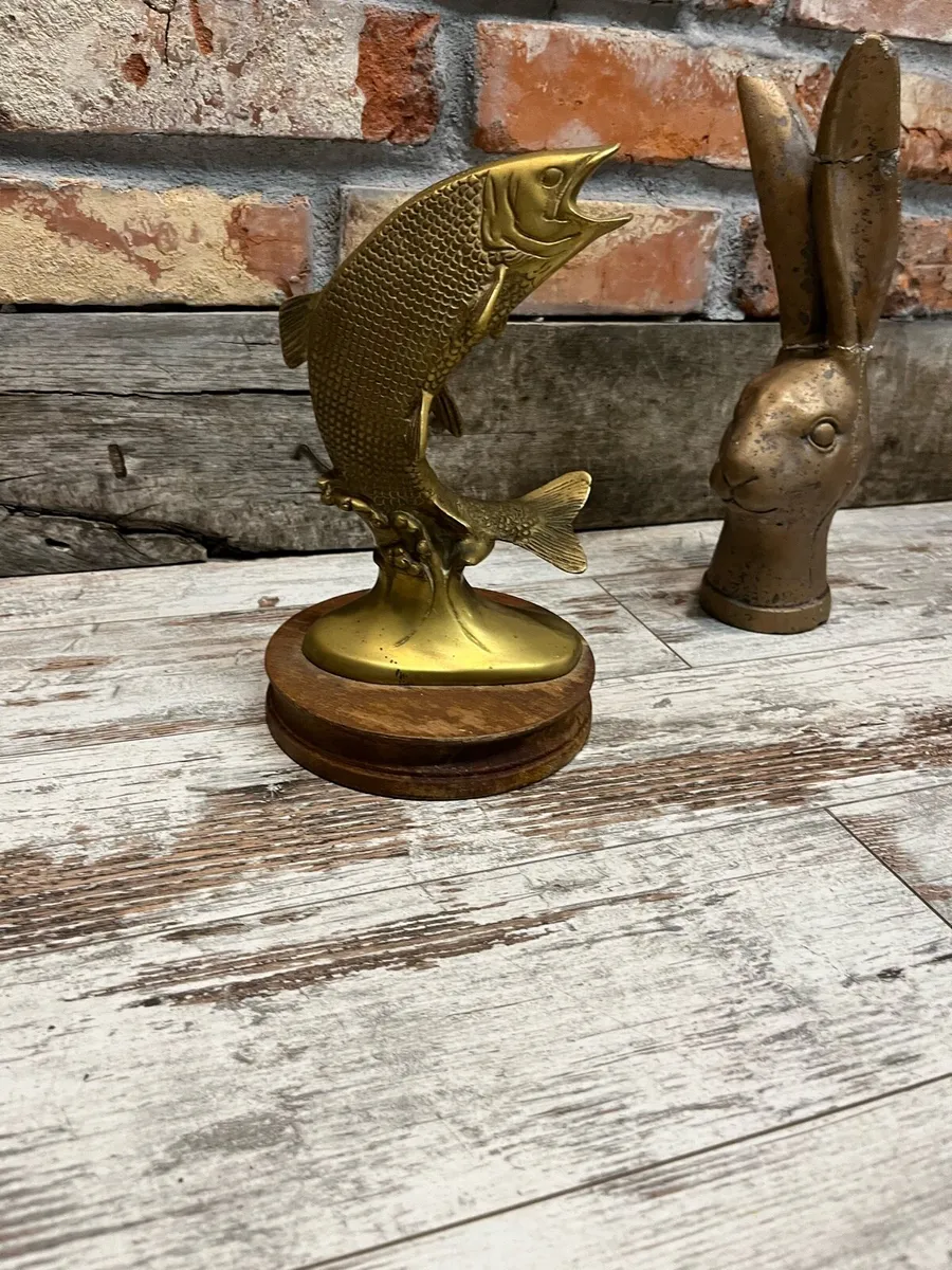 Vintage brass fish - Image 1