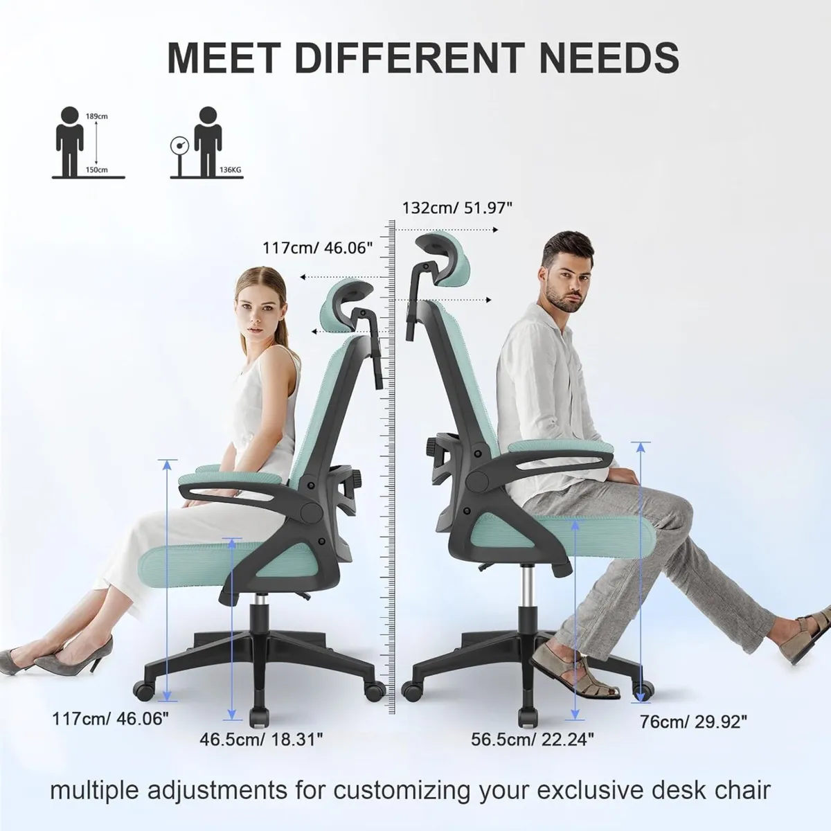 Office Chair Ergonomic with Lumbar Support - Image 2