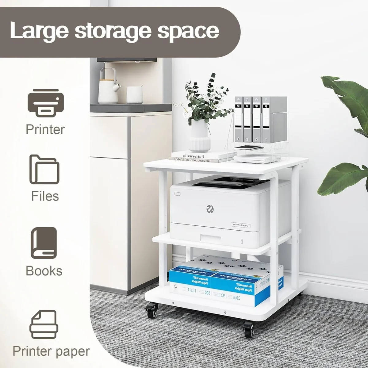 3-Tier Movable Laser Printer Cart Large Machine - Image 3