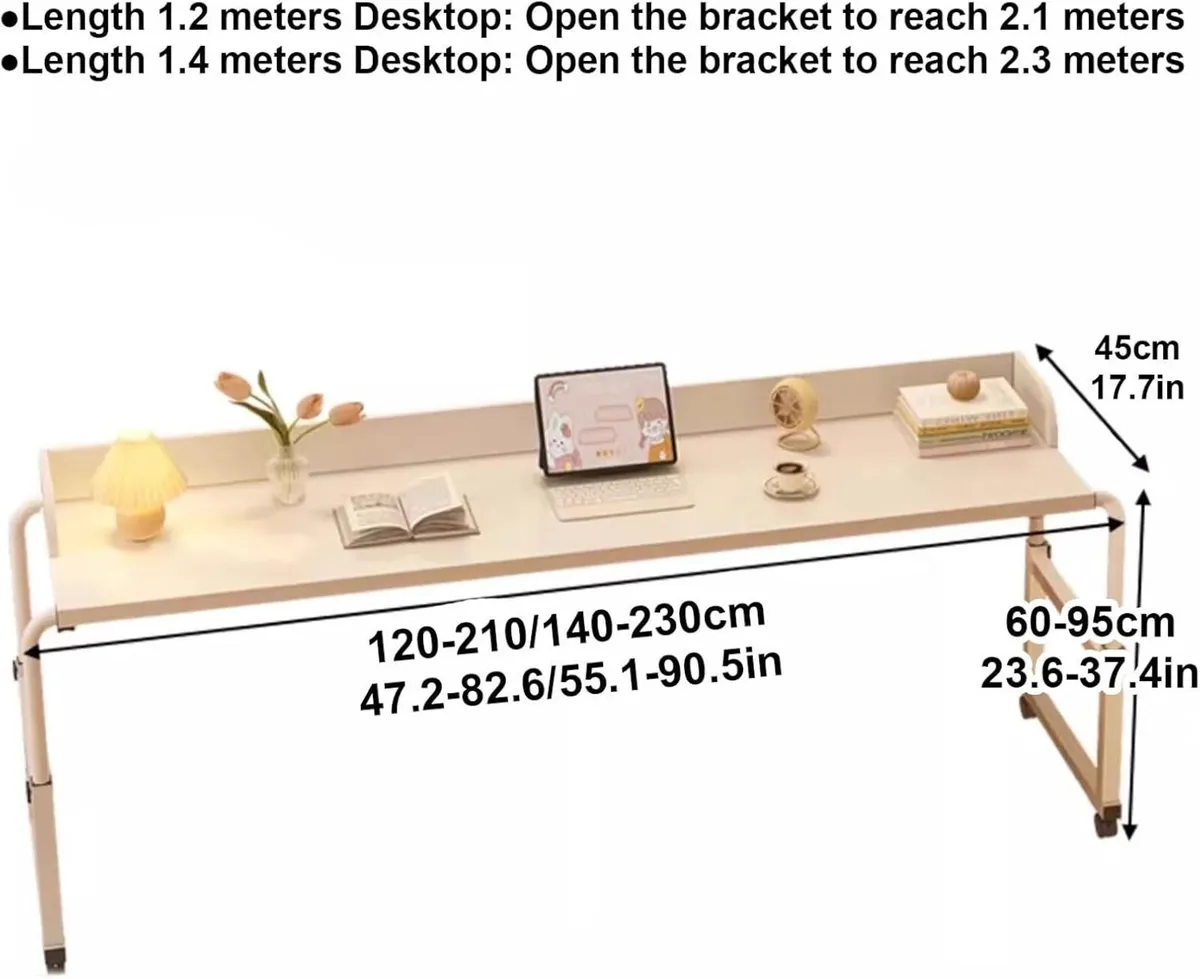 Adjustable Rolling Overbed Table - King Size - Image 2