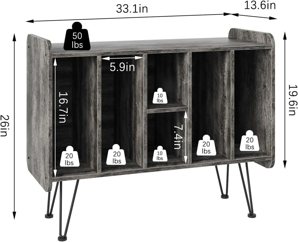 Record Player Stand VinylRecord Storage 3 Tier - Image 3