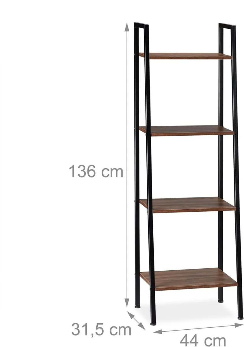 Standing Bookcase Modern Ladder Rack with 4 - Image 3