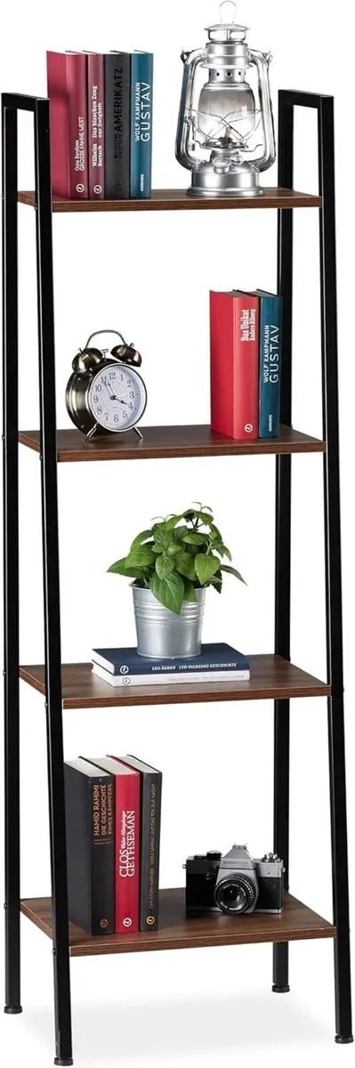 Standing Bookcase Modern Ladder Rack with 4 - Image 1