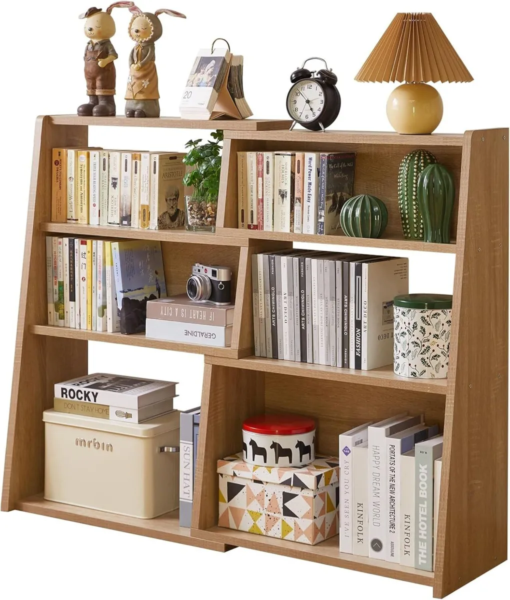 Wooden Extendable Shelf Bookcase 3-Tier Storage - Image 1