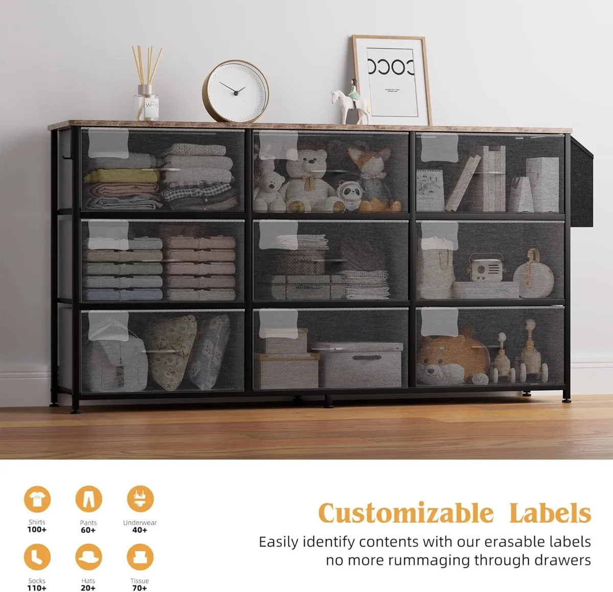 Fabric Chest of Drawers - Large TV Stand for - Image 4