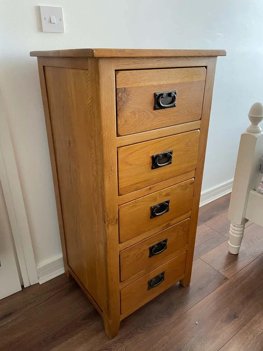 Oak Tallboy Chest of Drawers - Image 2