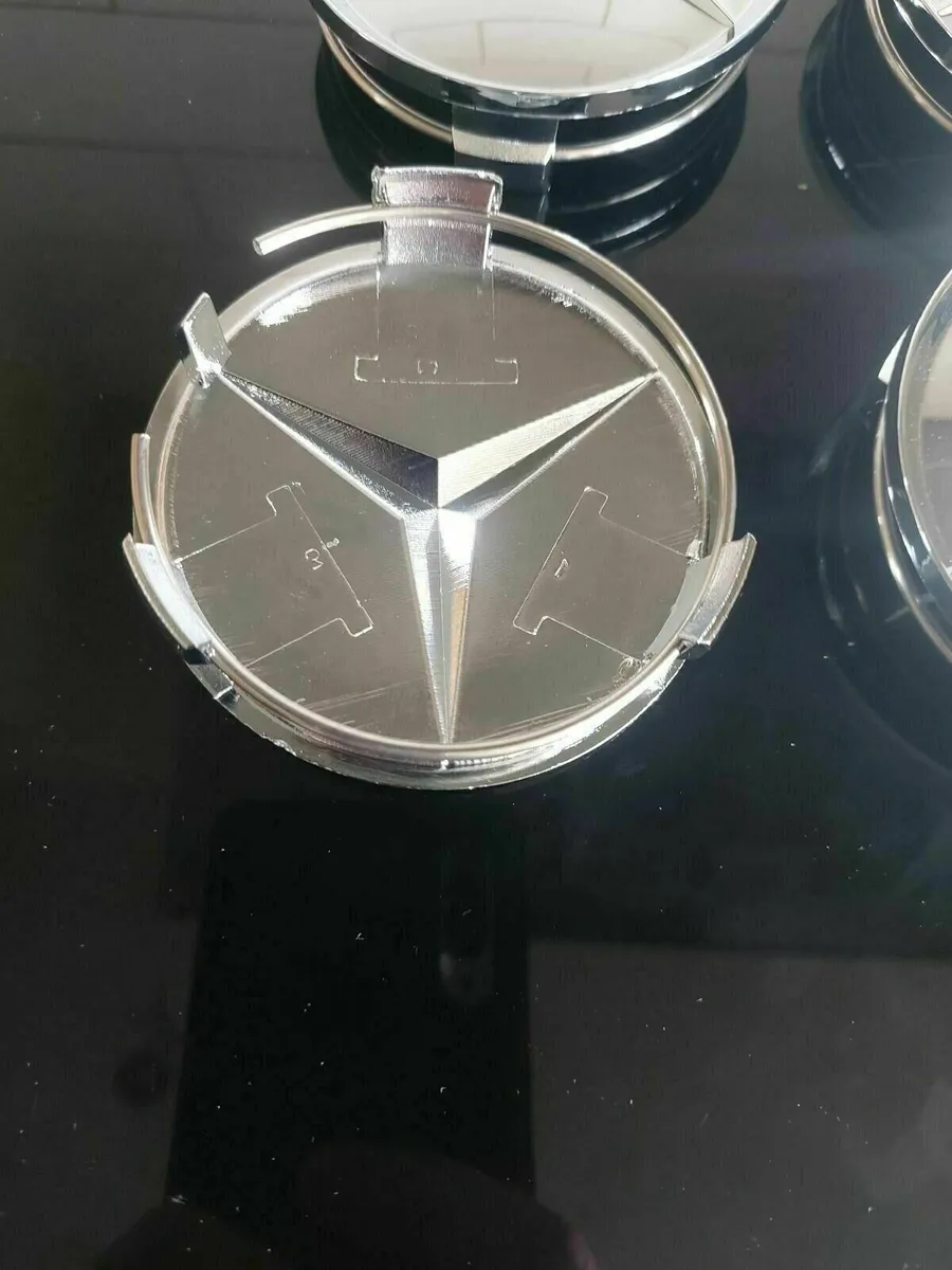Chrome & Black Mercedes Caps - FREE POST - Image 2
