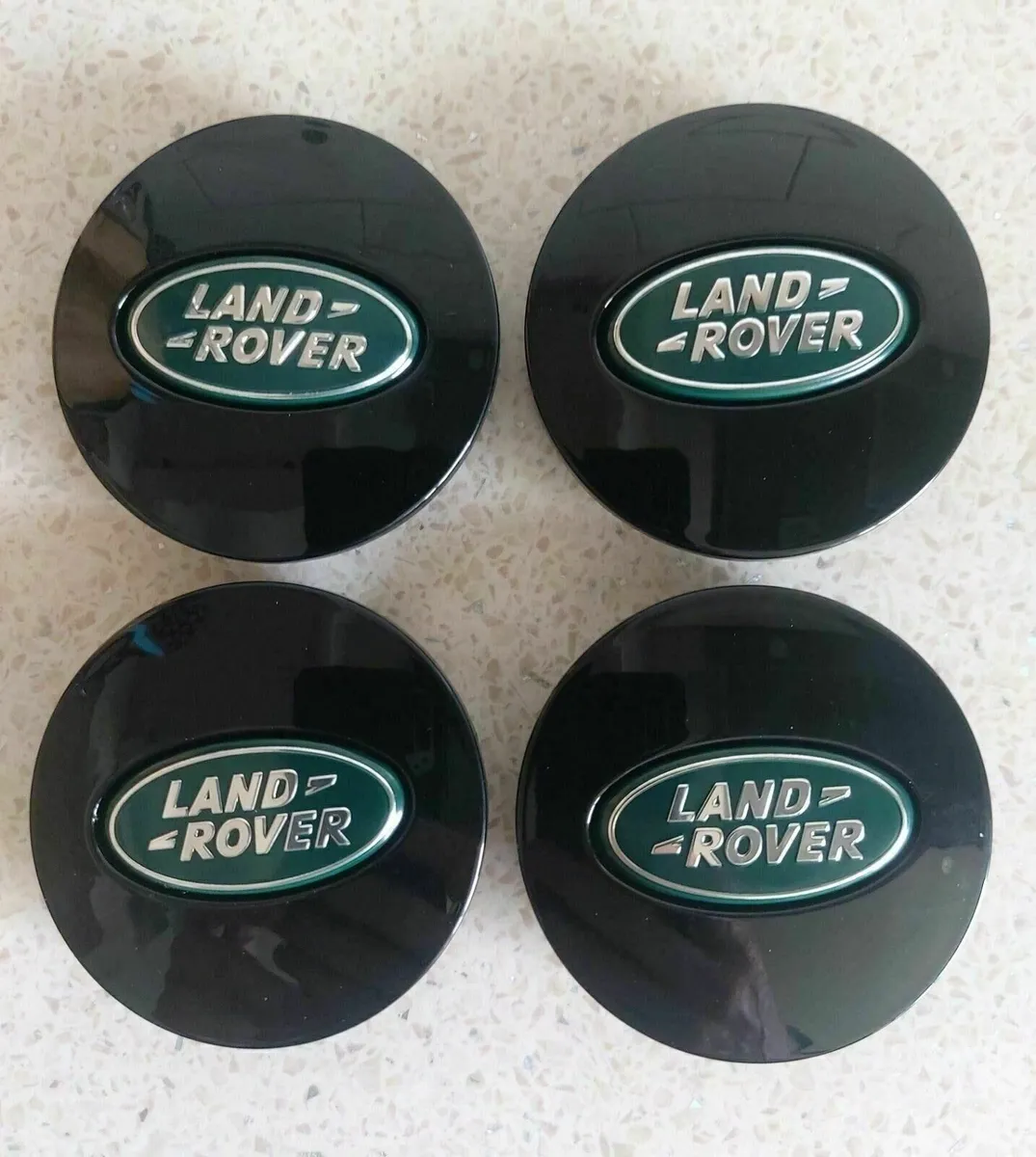 Green/black Land Rover centre caps - FREE POST - Image 1