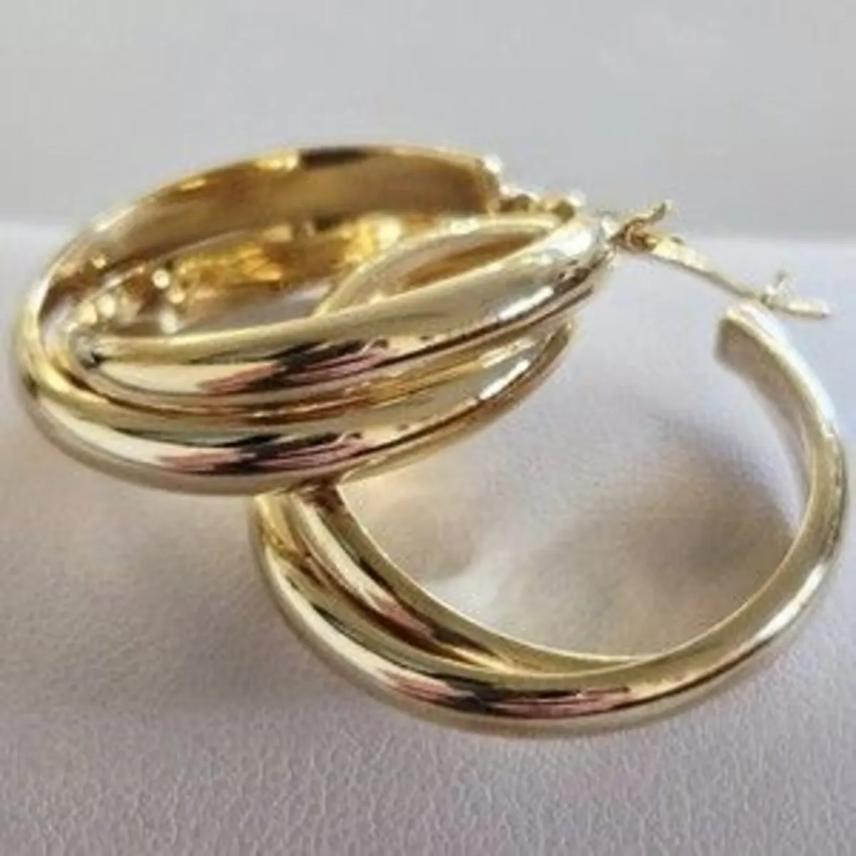 14ct Solid Gold Large Hoop Earrings / 5.8 gms /NEW - Image 2