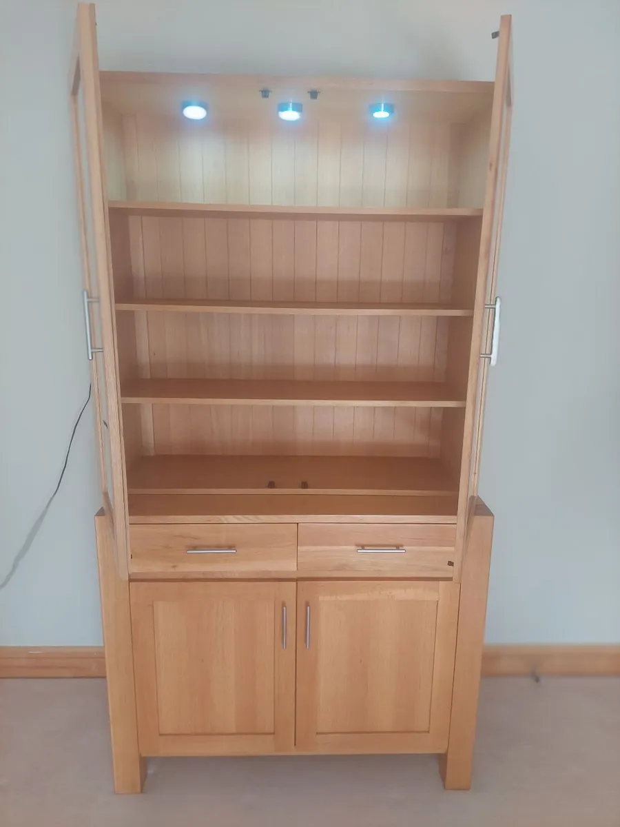 Solid Oak Bookcase / Display Cabinet - Image 3