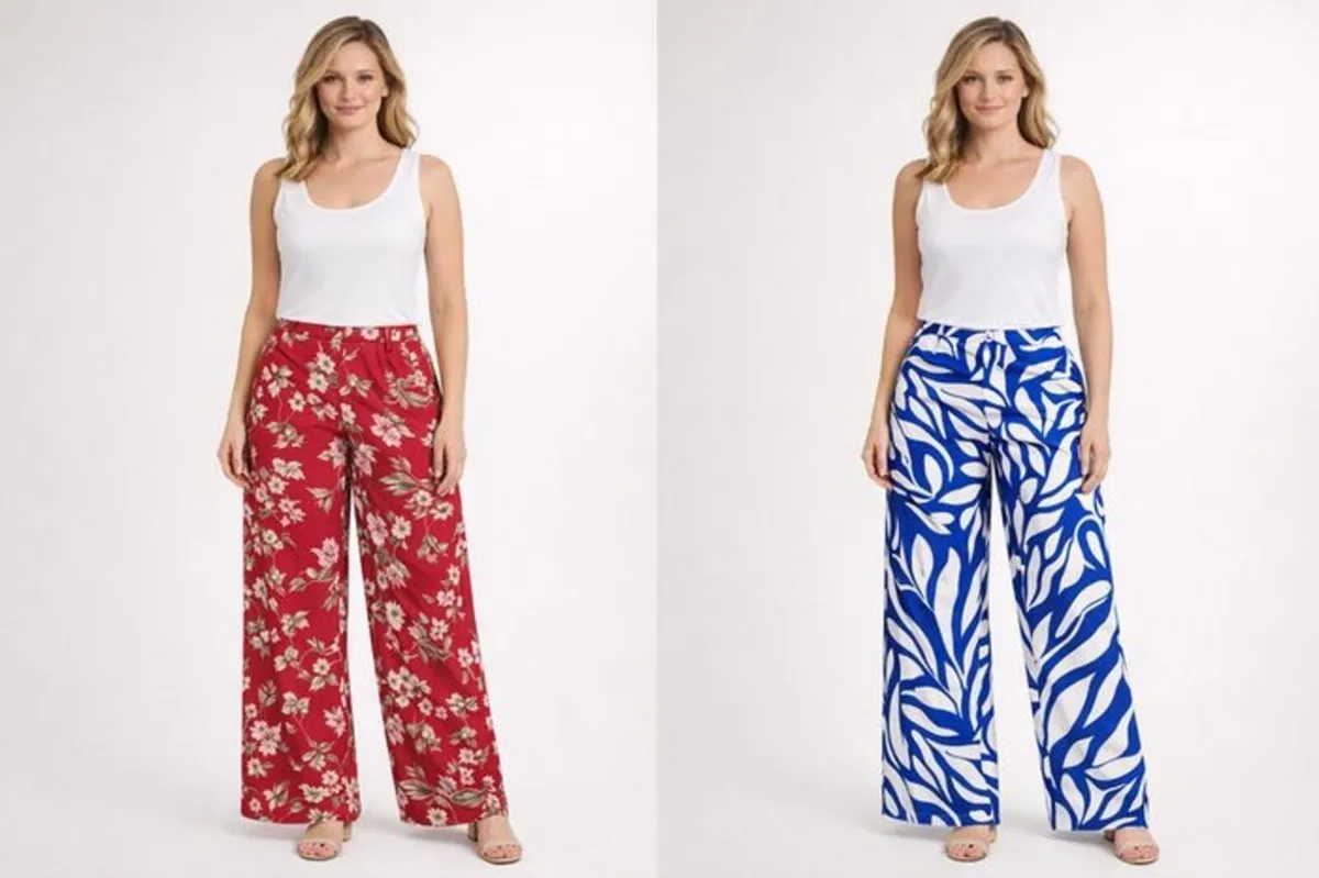 Ladies Satin Trousers/Lounge wear: S 12-14-16 - Image 1