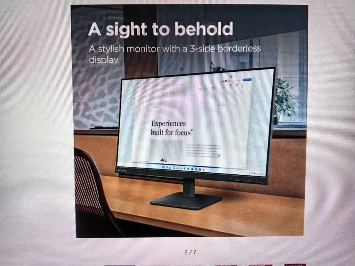 Monitor Lenovo 24 Inch 100HZ PC/GAMING/ BRAND NEW - Image 3