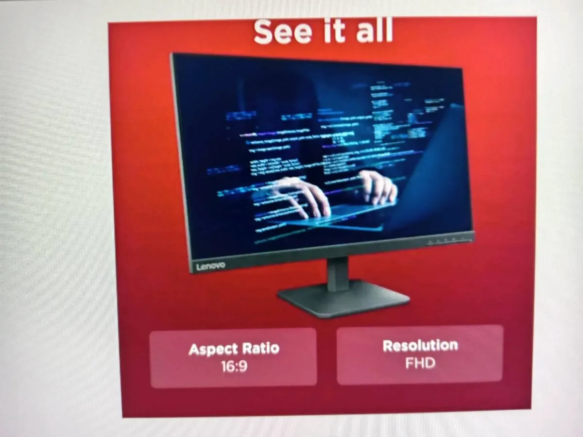 Monitor LENOVO 24" PC/GAMING/ BRAND NEW - Image 3