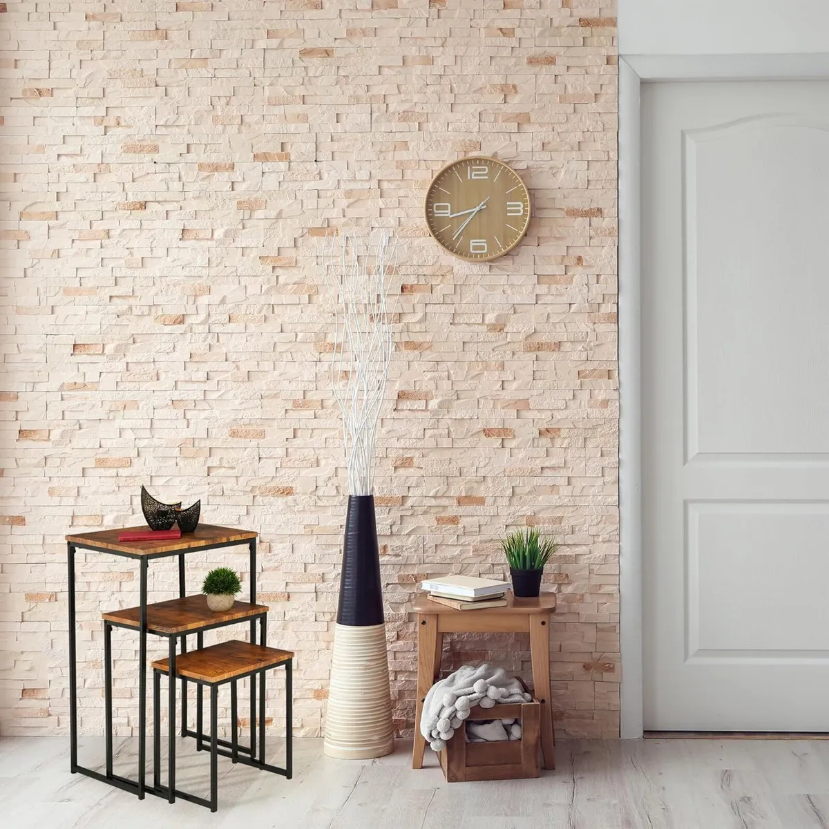 Side Table Set of 3 Stackable Sizes Coffee - Image 2