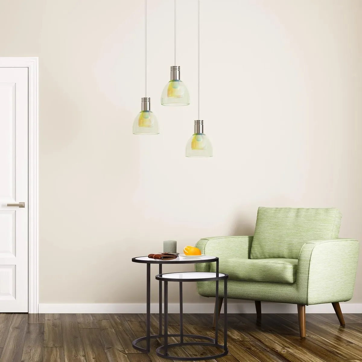 Nesting Tables Set of 2 Coffee Table with Glass - Image 2