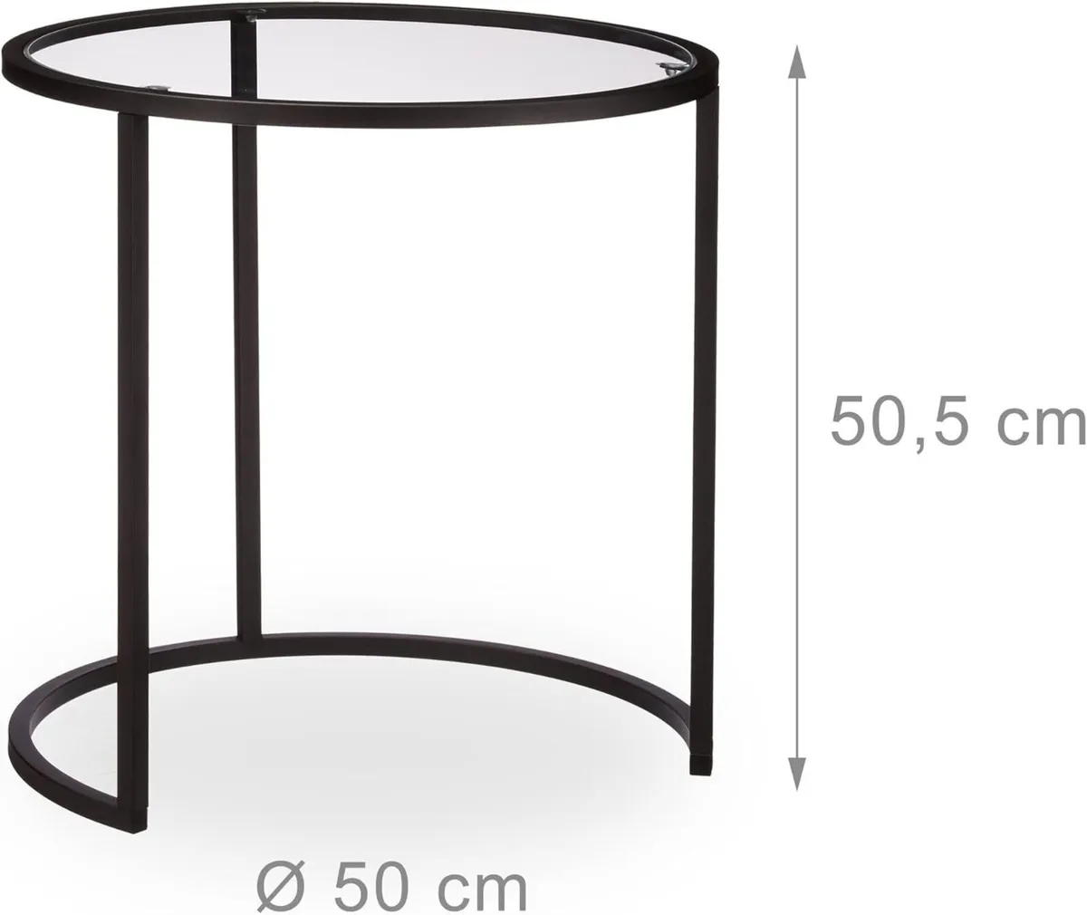 Nesting Tables Set of 2 Coffee Table with Glass - Image 3