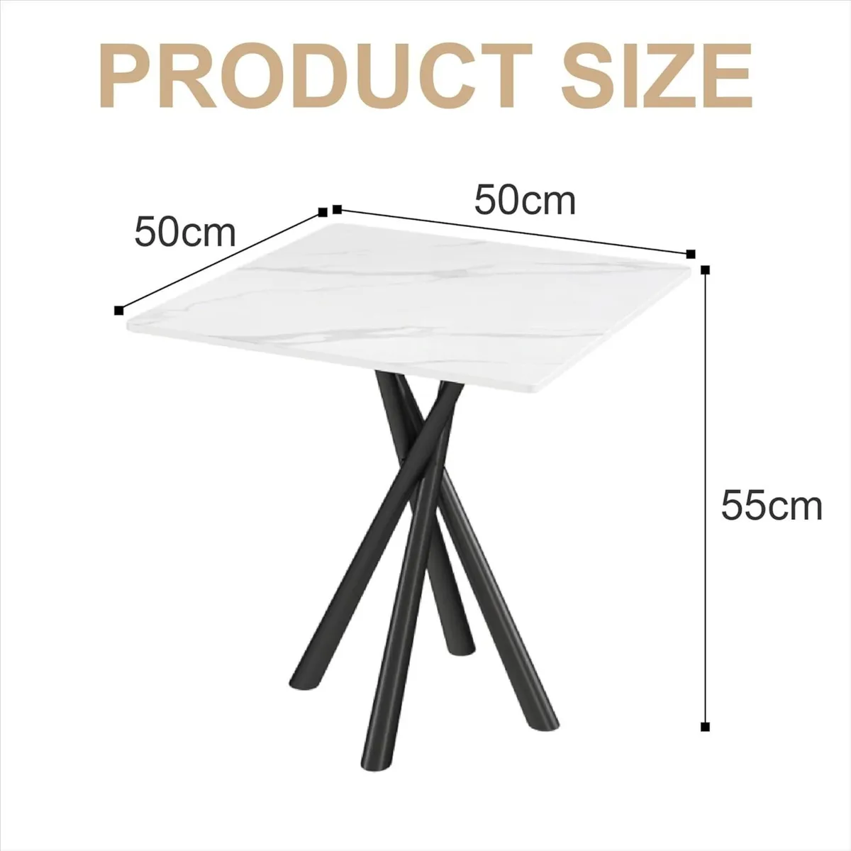 Side Table White Small Stone Marble Coffee Living - Image 2