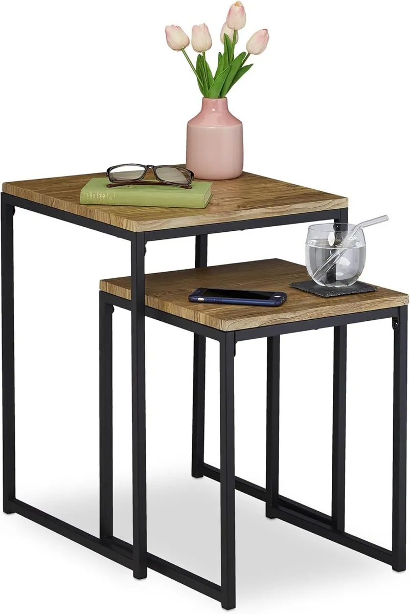 Set of 2 Side Nesting Industrial Design Sizes - Image 1