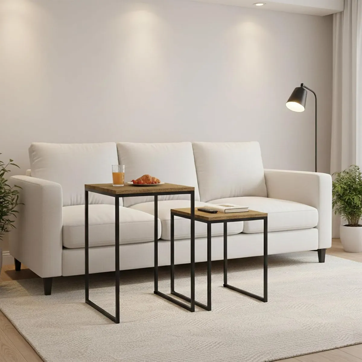 Set of 2 Side Nesting Industrial Design Sizes - Image 2