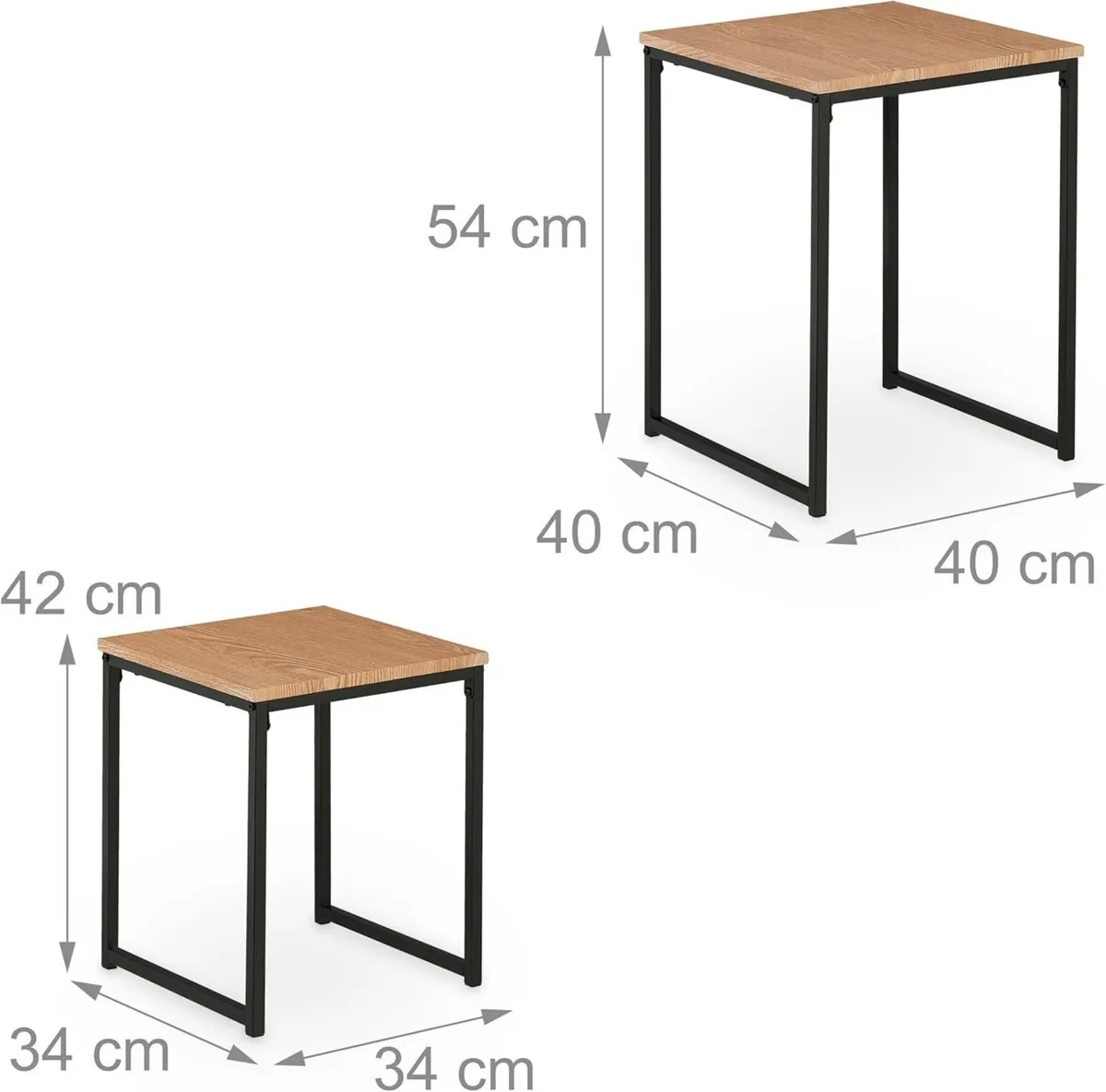 Side Table Set of 3 Stackable Sizes Coffee - Image 3