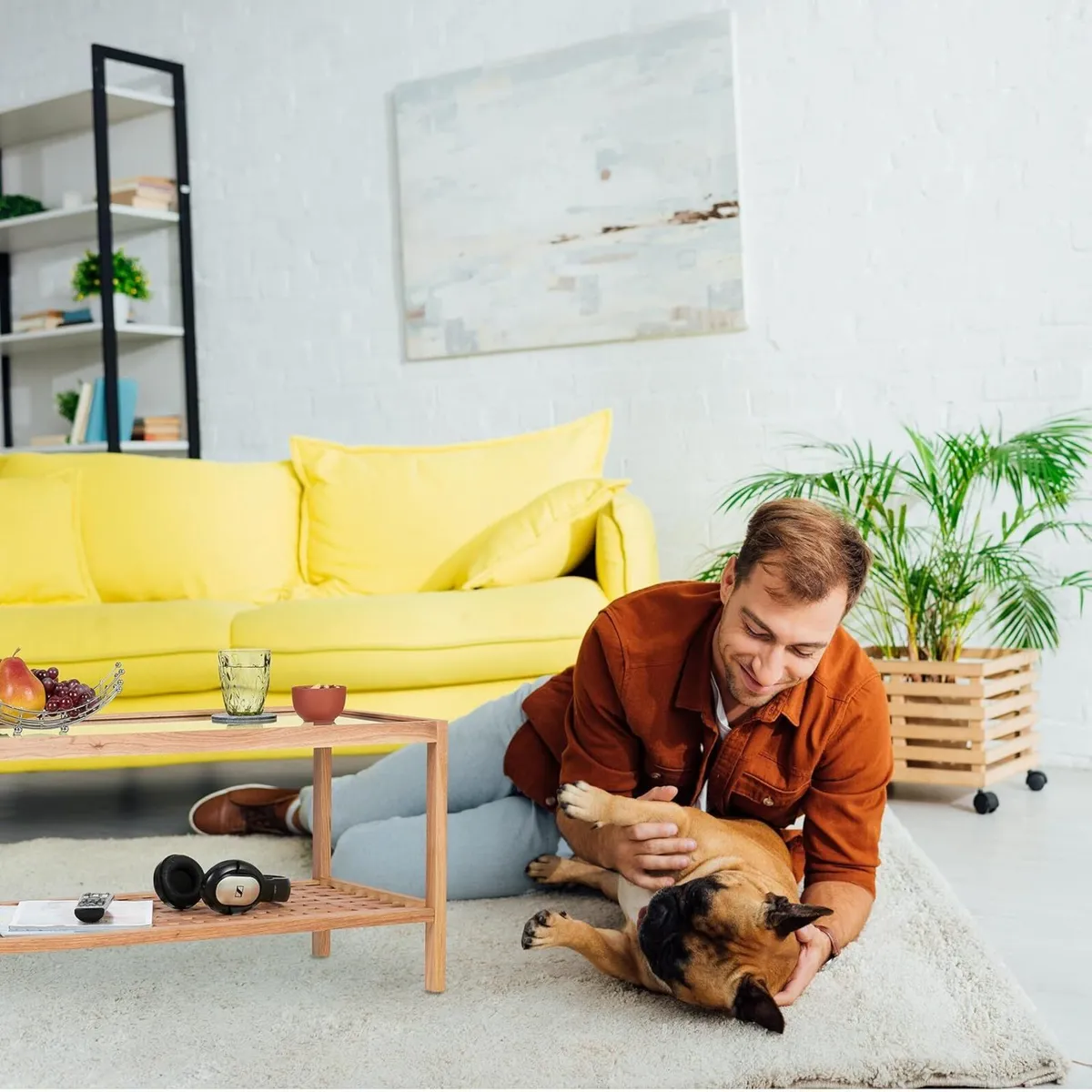 Side Table Living Room with Glass Top Wood HxWxD: - Image 4