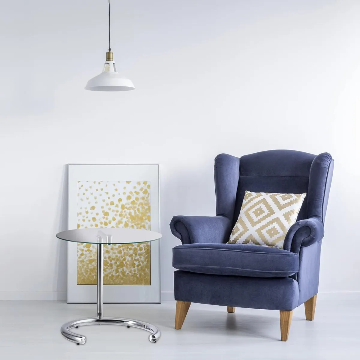 Height-Adjustable Coffee Table 70 cm Round Living - Image 2