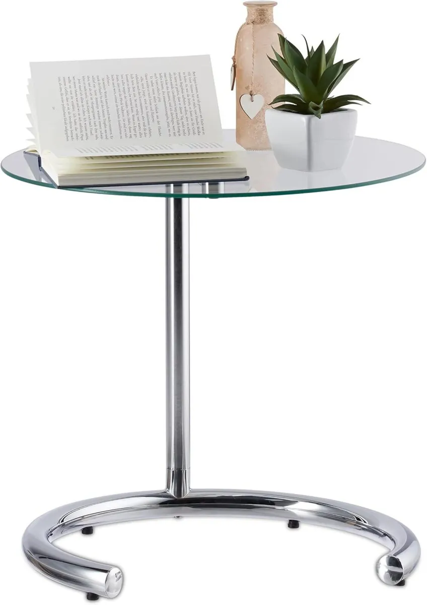 Height-Adjustable Coffee Table 70 cm Round Living - Image 1
