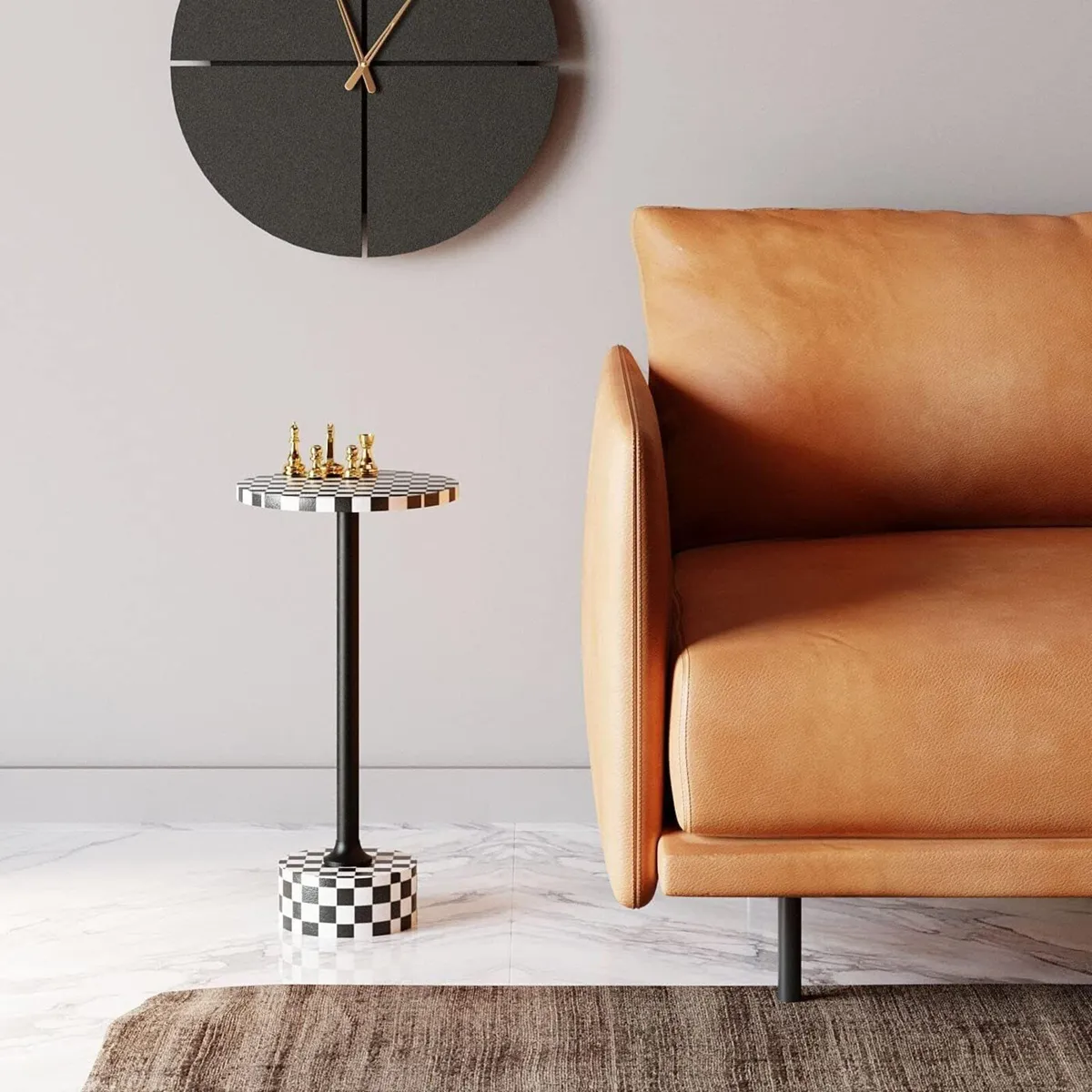 Design Side Table Domero Chess Black/White - Image 2