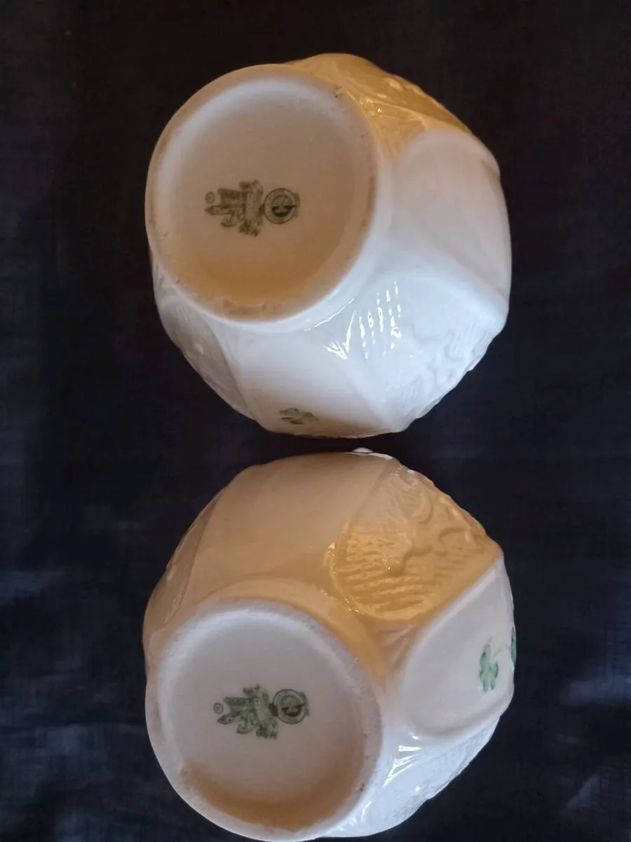 Belleek China Double Handle Vase's - Image 2