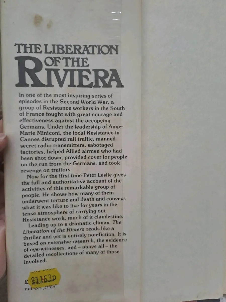 1st ed The Liberation of the Riviera Peter Leslie - Image 3