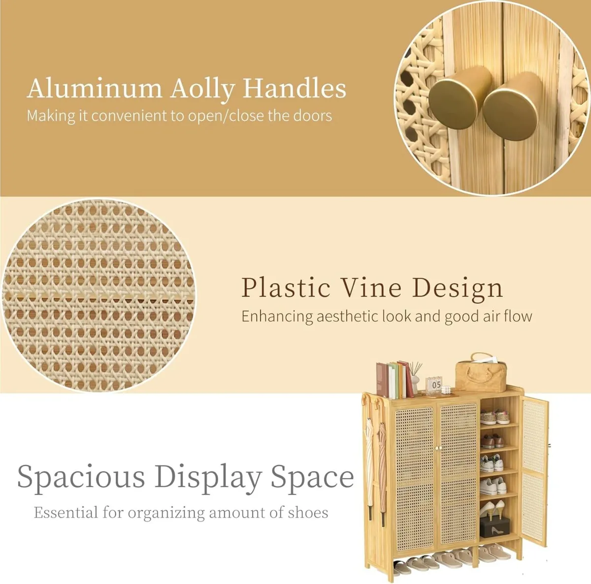 Bamboo Shoe Storage Cabinet: Wooden Shoes Rack - Image 3